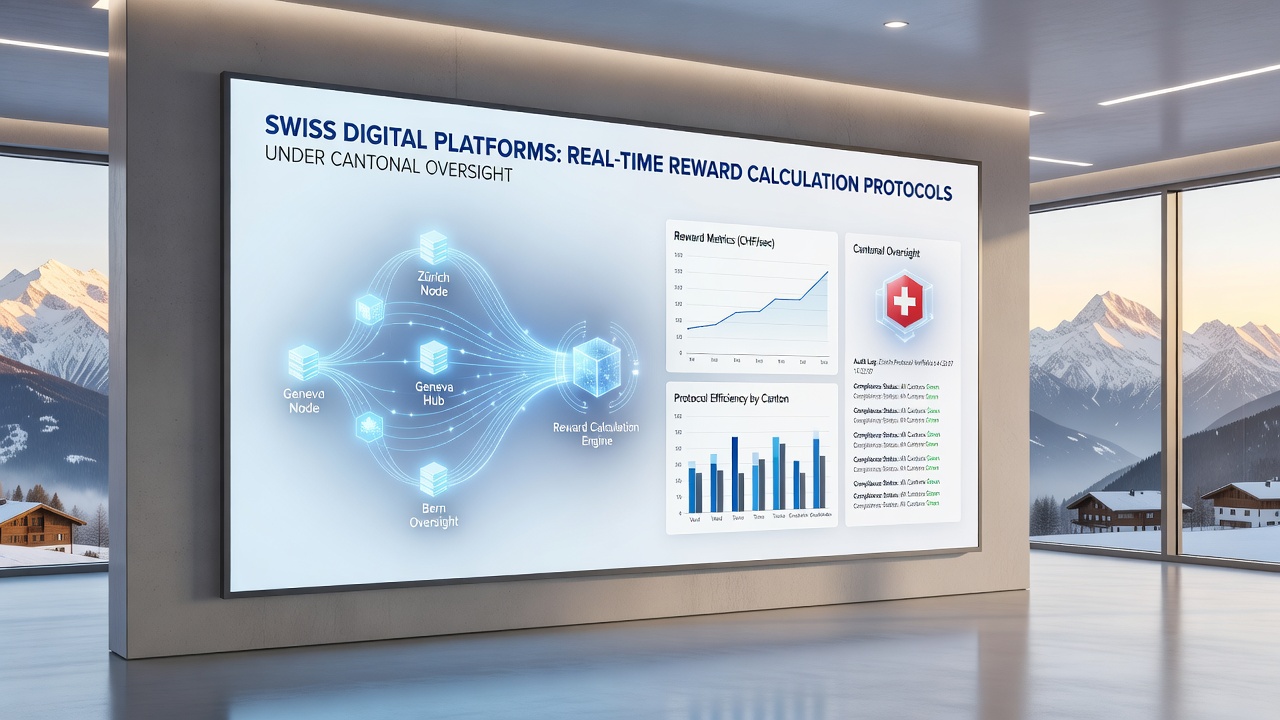 Technical diagram of reward calculation workflow with cantonal oversight checkpoints